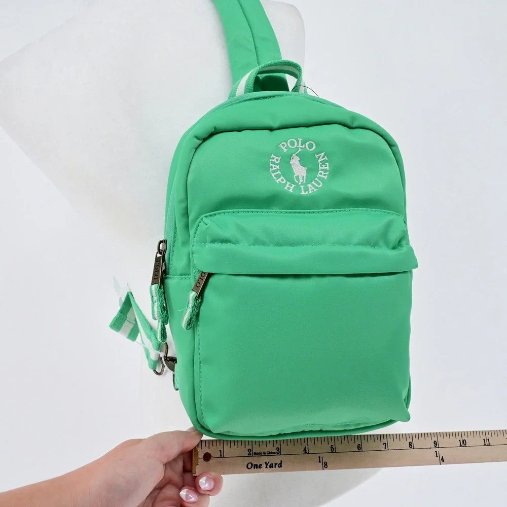 NWT‎ Polo Ralph Lauren Crossbody Backpack Green Sporty Luxe Streetwear Modern
